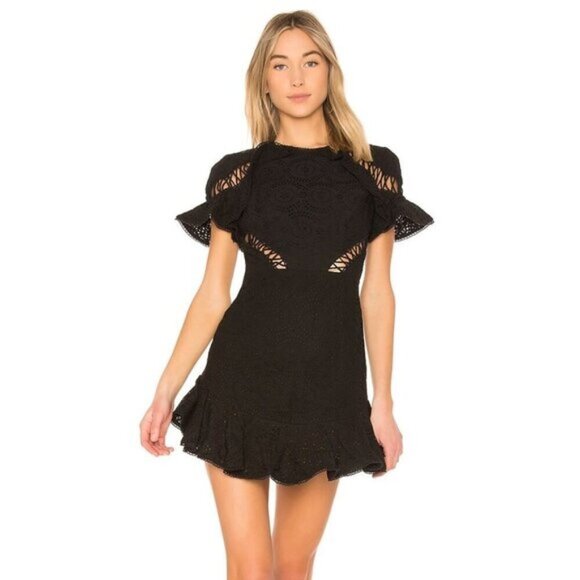 Zimmermann Helm Circles Flutter Dress Black b179 - Picture 1 of 14